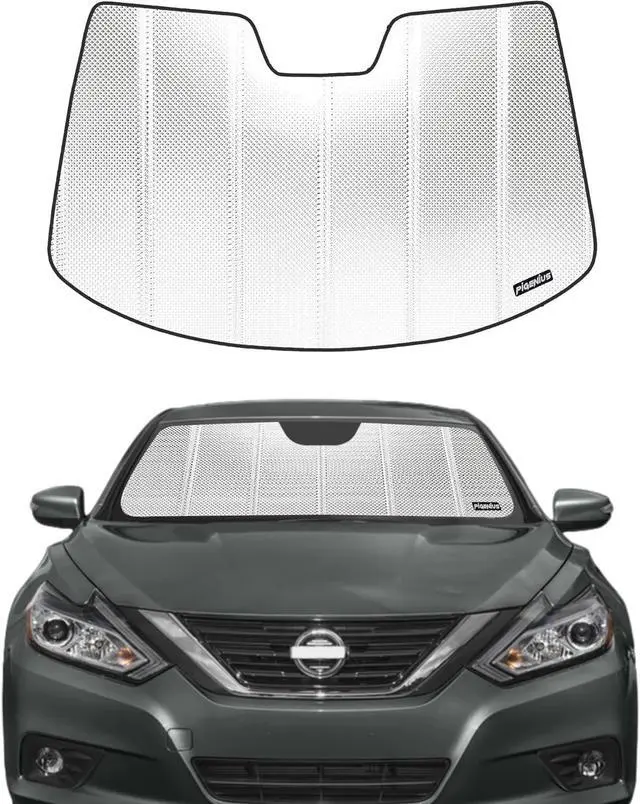 Main image of Windshield Sun Shade for Nissan Altima 2019-2024. Reflective Aluminum Film Front Window Sunshade - BLAZBLOCK