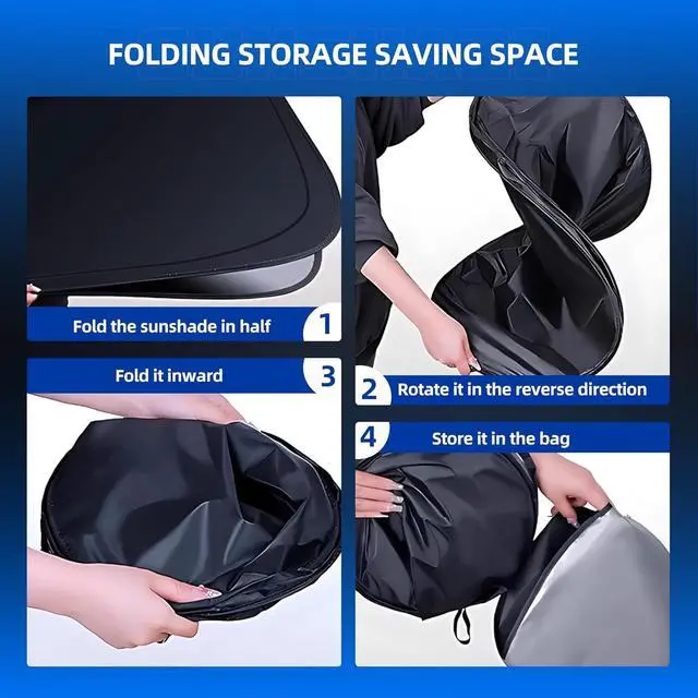Alt view image 6 of 7 - Windshield Sun Shade for Toyo-ta Prius 2010-2015 Foldable Sunshade Custom Fit Front Window Car Interior Accessories Protector Blocks UV Rays