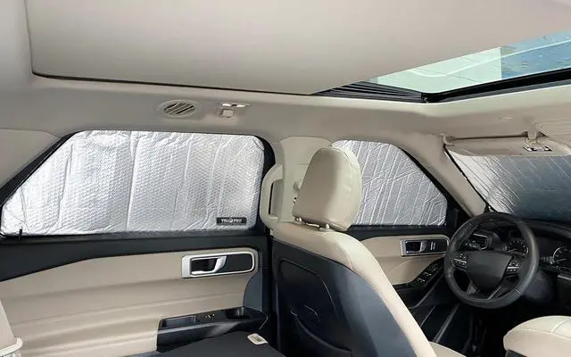 Alt view image 5 of 7 - Side Window Front Seat Reflective Sunshade Sun Shade Accessories Custom Fit for 2020 2021 2022 2023 2024 2025 Ford Explorer SUV, ST, ST-Line, XLT, Limited, Platinum (Set of 2)