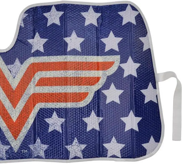 Alt view image 4 of 7 - Wonder Woman Red Logo DC Comics Official Licensed Front Windshield Sun Shade-Accordion Folding Auto Sunshade for Car Truck SUV-Blocks UV Rays Sun Visor Protector-Keep Your Vehicle Cool- 58 x 27 Inch