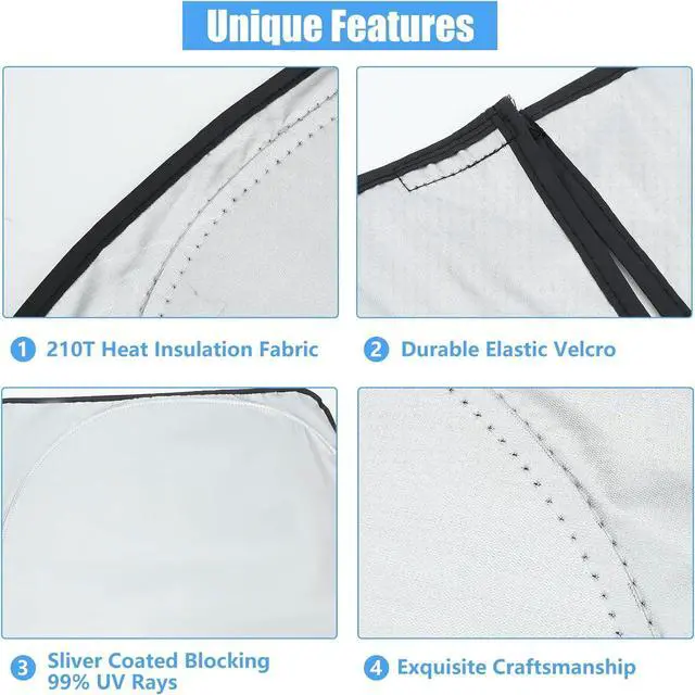 Alt view image 4 of 4 - Windshield Sun Shade for Toyota 4Runners, Front Window Sunshade Fit 2025-2010 Toyota 4Runner 4-Runner SUV SR5, Foldable Car Sun Shade Visor Windshield, UV and Heat Shield, Keep Car Cool