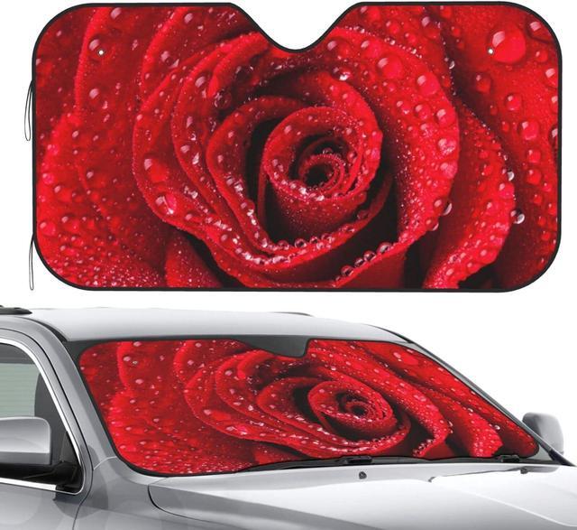 Alt view image 7 of 7 - Dujiea Car Front Window Sunshade, Beautiful Red Rose Foldable Auto Windshield Sun Shade Uv Heat Sun Visor Protector-Keeps Your Vehicle Cool- 51 x 27.5 in
