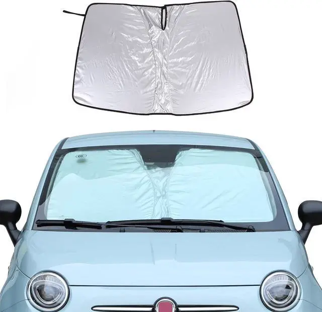 Main image of Car Front Windshield Sunshade Compatible with Fiat 500 2010-2025 Abarth 595 2014-2025 Front Window Sun Shade, Foldable Reflective Sun Visor,Blocks UV Rays Sun Visor Protector Heat Shield (Style C)