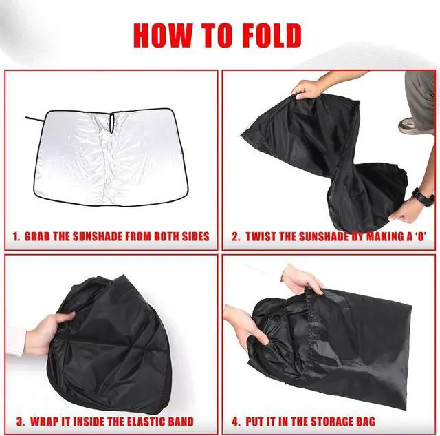 Alt view image 7 of 7 - Car Front Windshield Sunshade Compatible with Fiat 500 2010-2025 Abarth 595 2014-2025 Front Window Sun Shade, Foldable Reflective Sun Visor,Blocks UV Rays Sun Visor Protector Heat Shield (Style C)