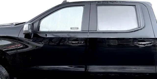 Alt view image 5 of 7 - YelloPro Auto Side Window Rear Seat 2nd Row Sunshade Custom Fit for 2019 2020 2021 2022 2023 2024 2025 Chevrolet Silverado 1500, 4Dr 4Door Crew Cab, UV Reflector Sun Protection Accessories (Set of 2)