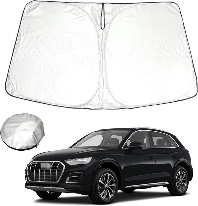 Main image of Foldable Windshield Sun Shade fit for Audi Q5 SQ5 2025 2024 2023 2022 2021 2020 2019 2018, Front Window Q5 Sunshade Sun Visor Cover Blocks UV Rays Keep Your Car Cooler