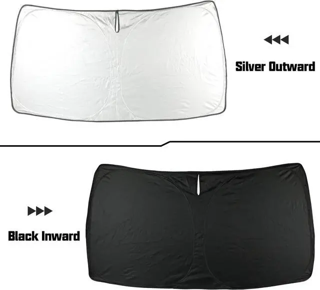 Alt view image 2 of 7 - Foldable Windshield Sun Shade fit for Audi Q5 SQ5 2025 2024 2023 2022 2021 2020 2019 2018, Front Window Q5 Sunshade Sun Visor Cover Blocks UV Rays Keep Your Car Cooler