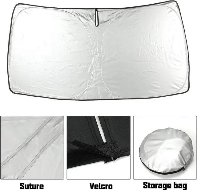 Alt view image 5 of 7 - Foldable Windshield Sun Shade fit for Audi Q5 SQ5 2025 2024 2023 2022 2021 2020 2019 2018, Front Window Q5 Sunshade Sun Visor Cover Blocks UV Rays Keep Your Car Cooler