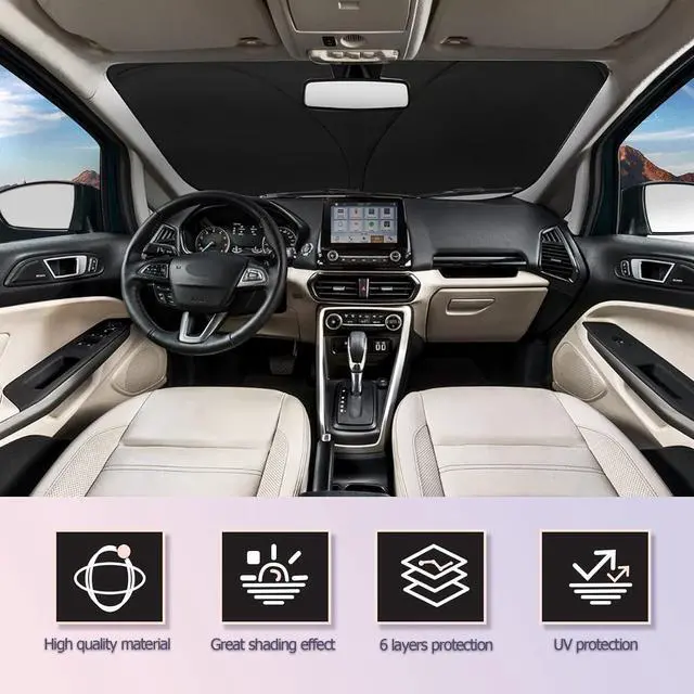 Alt view image 2 of 7 - LUWU for 2016-2025 MX-5 Windshield Sun Shade 2025 MX-5 Windshield Sunshades Car Sun Visor Block UV Ray Front Window Sunshade