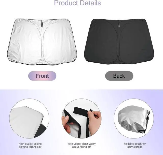 Alt view image 7 of 7 - LUWU for 2016-2025 MX-5 Windshield Sun Shade 2025 MX-5 Windshield Sunshades Car Sun Visor Block UV Ray Front Window Sunshade
