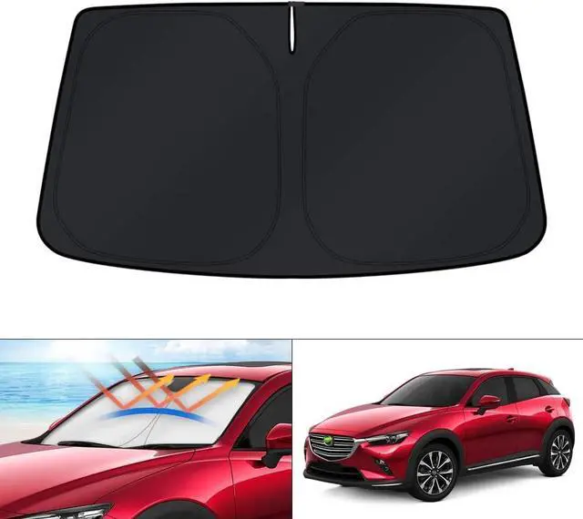 Main image of KUST Windshield Sun Shade for Mazda CX-3 2016-2021 CX3 Sunshade Window Sun Visor Protector Foldable Blocks UV Rays Keep Your Car Cooler