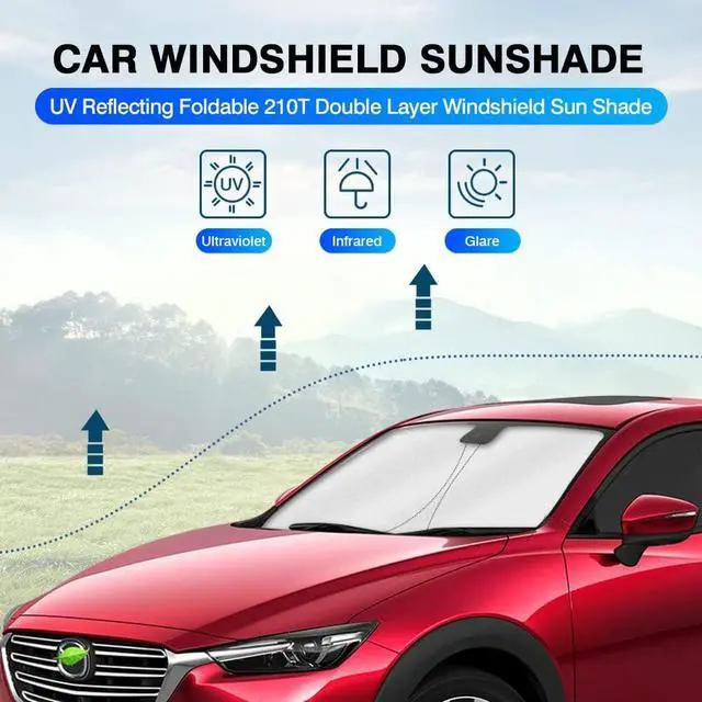 Alt view image 2 of 6 - KUST Windshield Sun Shade for Mazda CX-3 2016-2021 CX3 Sunshade Window Sun Visor Protector Foldable Blocks UV Rays Keep Your Car Cooler
