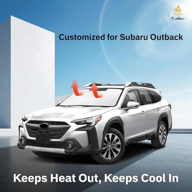 Alt view image 2 of 3 - for Subaru Outback 2020-2024 2025 Car Windshield Sunshade - EcoNour 240T Polyester Material Cars Sun Visor Reflector - Blocks UV Rays - Foldable Sunshade Interior Protection Accessories