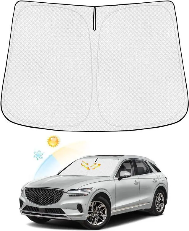 Main image of Windshield Sun Shade for 2022-2025 2026 Genesis GV70 Accessories Thicken 6-Layer Front Window Sunshade Cover Sun Visor Protector Foldable Block UV Rays Keep Vehicle Cool