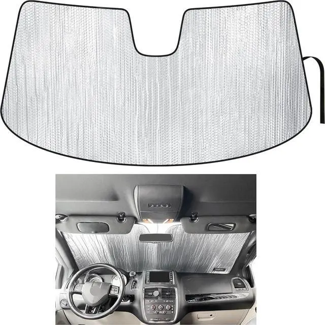 Main image of YelloPro Custom Fit Reflective Front Windshield Sunshade Accessories for 2011 2012 2013 2014 2015 2016 2017 2018 2019 2020 Dodge Grand Caravan Minivan, Express Mainstreet Crew AVP RT SE SXT