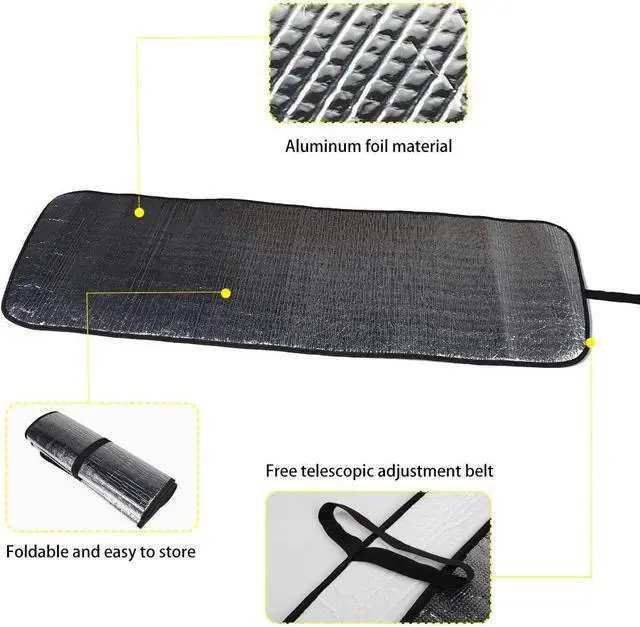 Alt view image 3 of 7 - JeCar Windshield Sun Shade Foldable Sun Visor Aluminum Foil Sunshade Interior Accessories Compatible with Jeep Wrangler 2018-2023 JL JLU & 2020-2023 Gladiator JT