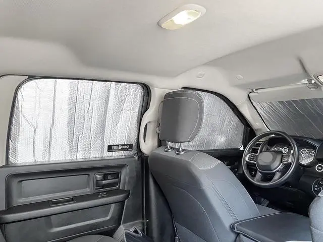 Alt view image 6 of 7 - YelloPro Side Window Front Seat Sunshade Custom Fit for 2010 2011 2012 2013 2014 2015 2016 2017 2018 2019 2020 2021 2022 2023 2024 2025 Dodge RAM 2500 3500 - QuadCab CrewCab MegaCab - 4Dr 4Door (2PCS)