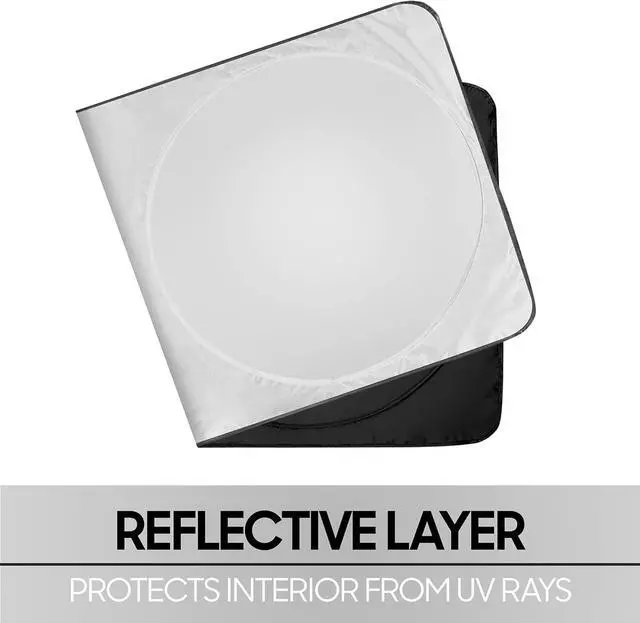 Alt view image 6 of 7 - BDK Car Windshield Sun Shade  Sun Visor & Sunshade for Car Windshield  UV Rays Interior Protection - Easy Setup & Keeps Your Vehicle Cool  SUV & Truck Accessories - Jumbo 63"x35.5"