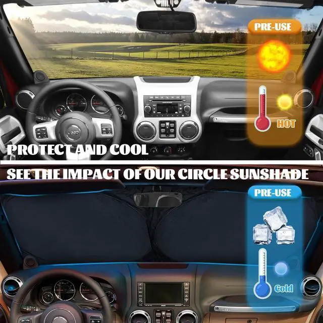 Alt view image 4 of 7 - Funny Squirrel Pine Cones Novelty Car Windshield Sun Shade Blocks UV Rays Sun Visor Protector for Sedan Truck SUV Accessories 59"L x 31.5"W