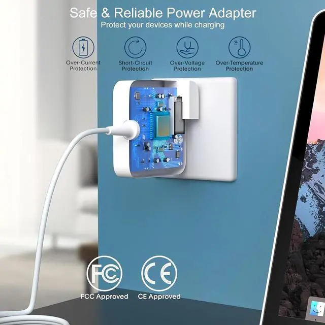 Alt view image 6 of 7 - A1436 A1466 A1465 Compatible with Mac Book Air Charger 45W Fast T-Tip Power Adapter Compatible with Mac Book Air 11 13 inch Laptop Retina After Mid 2012