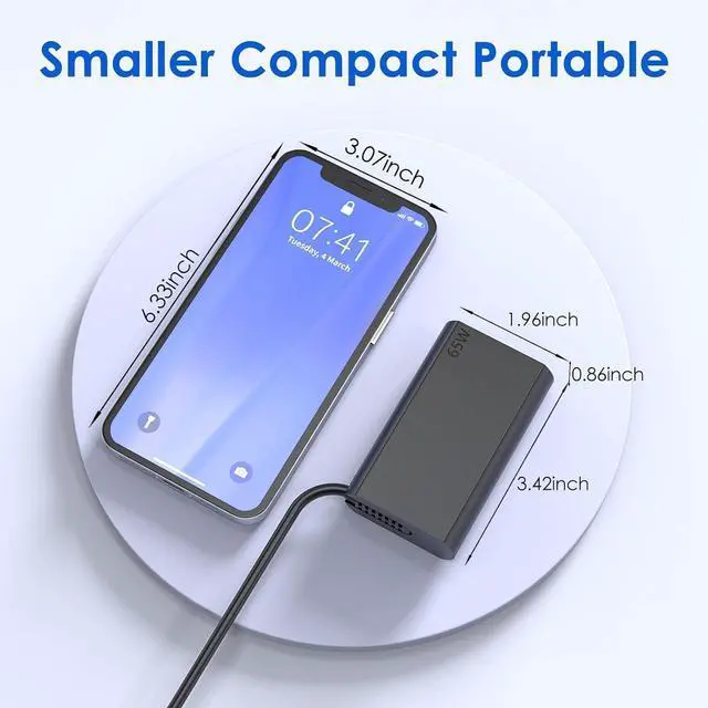 Alt view image 5 of 7 - New Slim 65W USB C Charger Compatible with Lenovo Thinkpad X1 Carbon 12th 11th 10th 9th 8th 7th 6th 5th Gen; Thinkpad X1 Yoga 5th 6th 7th 8th Gen; X1 Tablet Laptop Type C Power Supply Cord