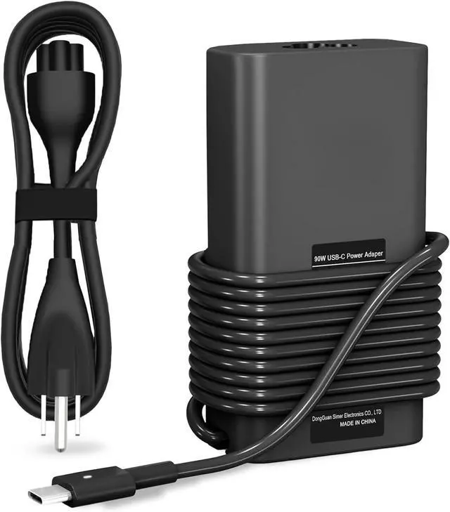 Main image of New Slim 90W Laptop Charger USB C for  Latitude 5420 5520 7480 7490 7420 Chromebook 3100  XPS 13 9360 XPS15 9550 9560 DA65NM190 LA65NM190 Type C AC Adapter Power Cord