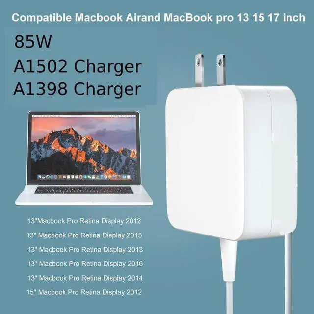 Alt view image 3 of 7 - 85W A1502 A1398 Mac Book Pro Charger - Fast T-Tip Power Adapter Fit for Mac Book Pro 17" 15" 13" Laptop A1424 Supply Cord (Retina, 2012-2015)