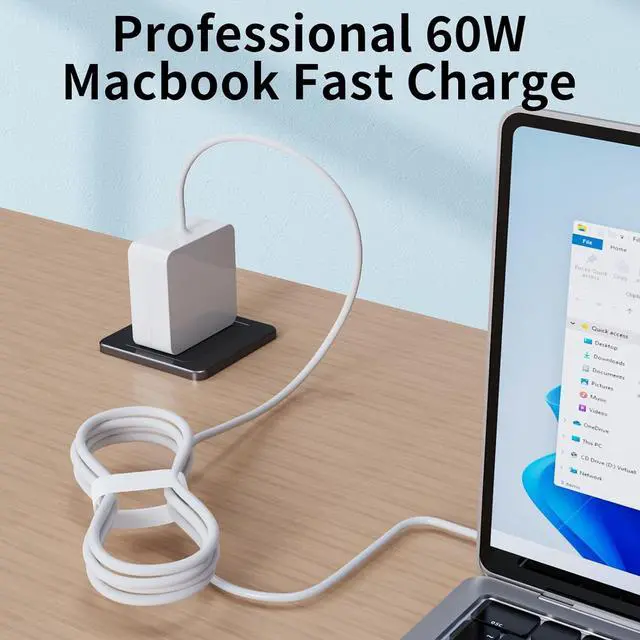 Alt view image 3 of 7 - A1278 2010 2011 MacBook Pro Charger, for MacBook Pro 13 Inch Display AC 60W M2 L-Tip Connector,Compatible with Mac Book(2009 2010 2011) Old Mac Book Pro Power Adapter