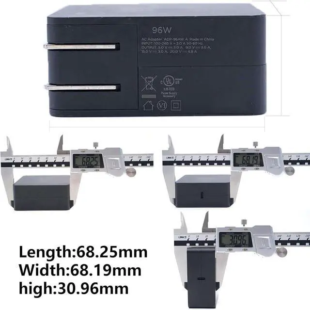 Alt view image 5 of 6 - 96W Fast USB-C Adapter Charger for HP Dragonfly Pro Laptop Chromebook and Other Output 5.0V, 9.0V, 15.0V 3.0A, 20.0V/4.8A, PD3.0 Laptop Adapter | Foldable Plug | UL Certified, Black