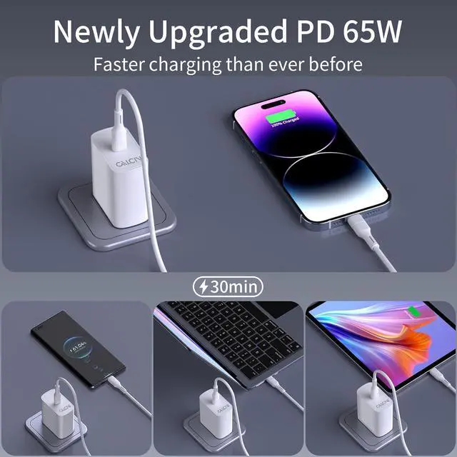 Alt view image 3 of 7 - 2 Pack USB C Charger Block - Fast Type C Charger for Laptop, Phone, Tablet & More