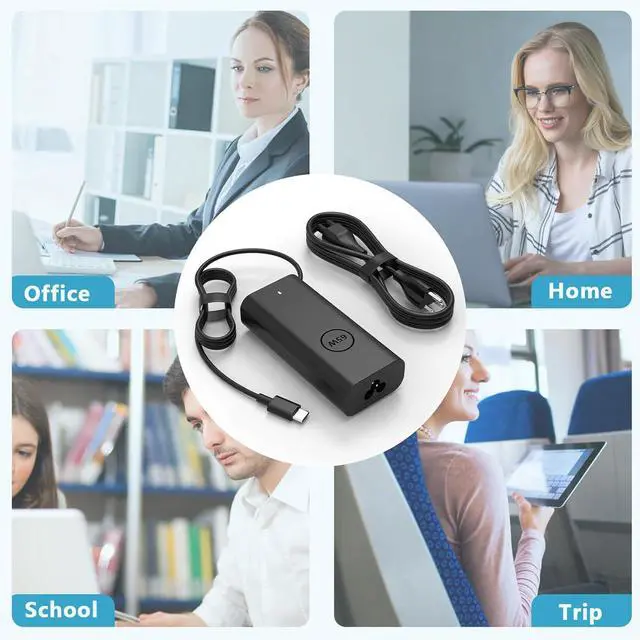 Alt view image 7 of 7 - 65W USB C Charger Compatible with  Inspiron 16 14 Charger 7620 2-in-1/14 7420 7425 Business Laptop Replacement for  Inspiron 14 16 5630 5620 5625 5635 5420 Type C Power Supply Cord