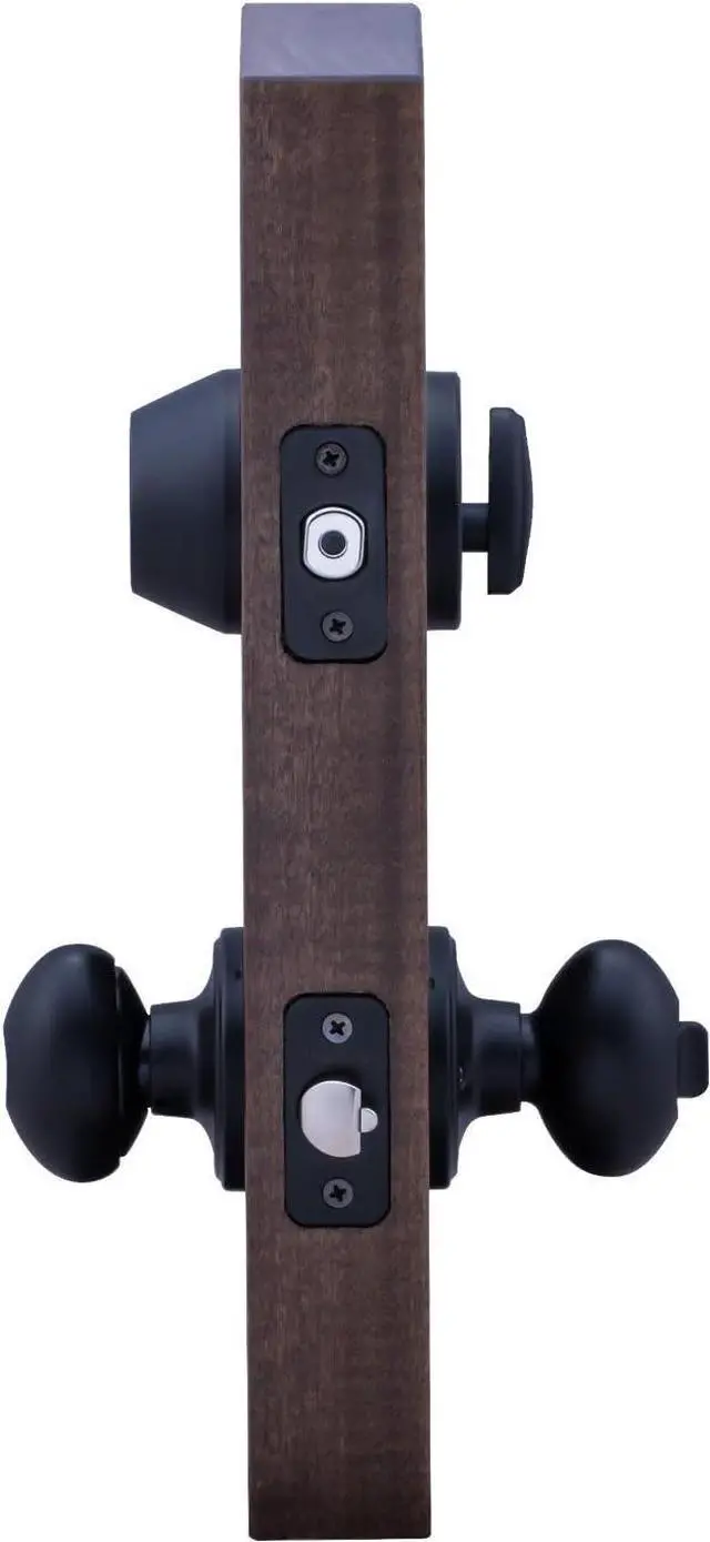 Alt view image 3 of 4 - Copper Creek EKDB141BC Egg Door Knob Keyed Alike with Deadbolt Combination, Black