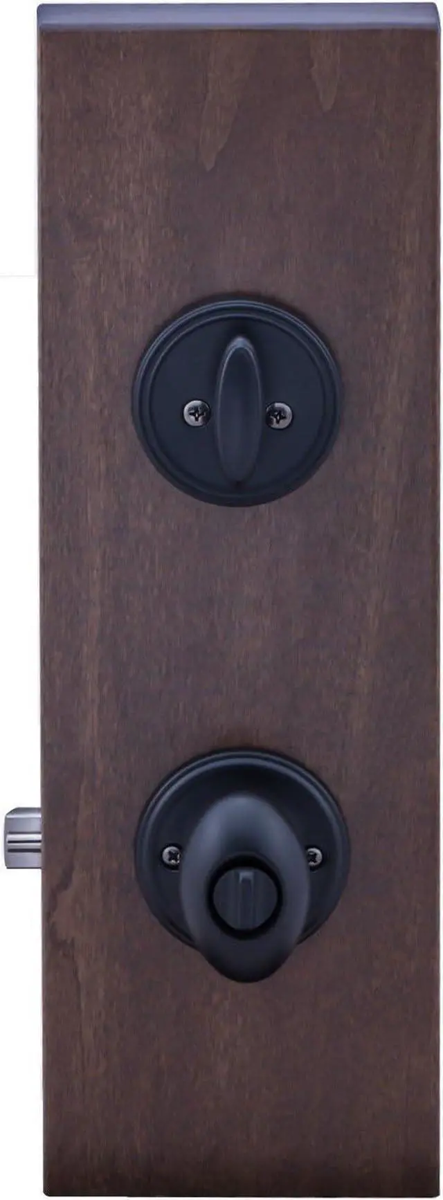 Alt view image 4 of 4 - Copper Creek EKDB141BC Egg Door Knob Keyed Alike with Deadbolt Combination, Black