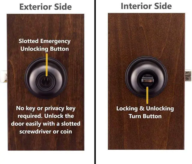 Alt view image 2 of 5 - Copper Creek BK2030TB Ball Door Knob, Privacy Function, 1 Pack, Tuscan Bronze