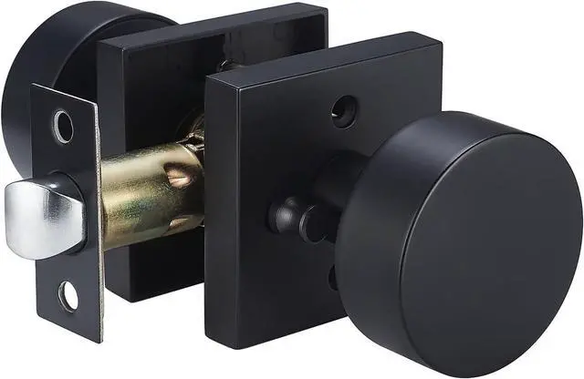 Main image of Matte-Black Privacy Door Knobs - Modern Handles for Hallway Bedroom and Bathroom