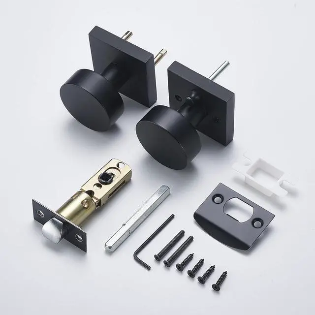 Alt view image 5 of 6 - Matte-Black Privacy Door Knobs - Modern Handles for Hallway Bedroom and Bathroom