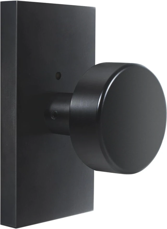 Main image of Matte Black Privacy Door Knobs with Lock, Interior