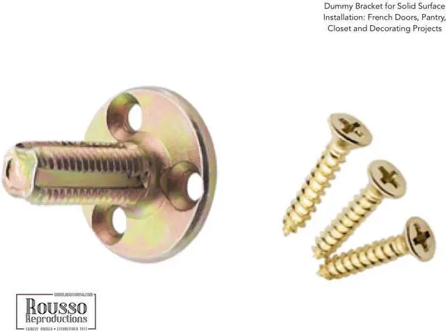 Alt view image 2 of 5 - Rousso's Reproductions Crystal Antique Replica Surface Mount Dummy French Door Knob Set for One Side of Two Doors or Both Sides of One Door and Decorating Ideas with Faux Knobs (Oil Rubbed Bronze)