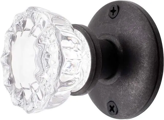 Alt view image 4 of 5 - Rousso's Reproductions Crystal Antique Replica Surface Mount Dummy French Door Knob Set for One Side of Two Doors or Both Sides of One Door and Decorating Ideas with Faux Knobs (Oil Rubbed Bronze)