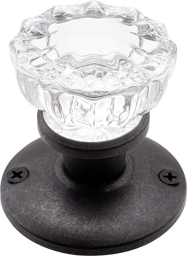 Alt view image 5 of 5 - Rousso's Reproductions Crystal Antique Replica Surface Mount Dummy French Door Knob Set for One Side of Two Doors or Both Sides of One Door and Decorating Ideas with Faux Knobs (Oil Rubbed Bronze)