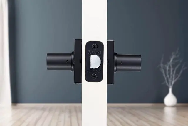 Alt view image 3 of 7 - BRINKS  6-Pack Matte Black Contemporary Indoor Passage Straight Door Lever  Hall/Closet 6 Pack Matte Black Exterior Straight Door Handle