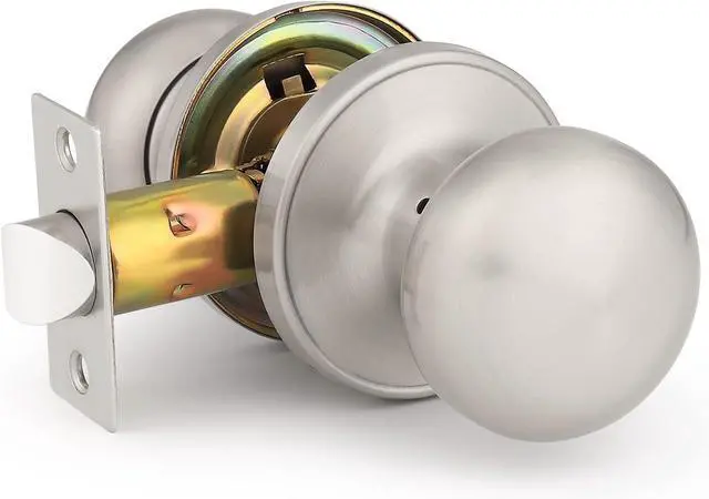 Main image of Mengico 6 Pack Door Lock,Satin Nickel Interior Door Lock,Door Knob Handle Passage Lock(for Hallway&Closet),Brushed Nickel Door Knobs Interior