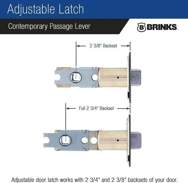 Alt view image 6 of 7 - BRINKS  6-Pack Matte Black Contemporary Indoor Passage Straight Door Lever  Hall/Closet 6 Pack Matte Black Exterior Straight Door Handle