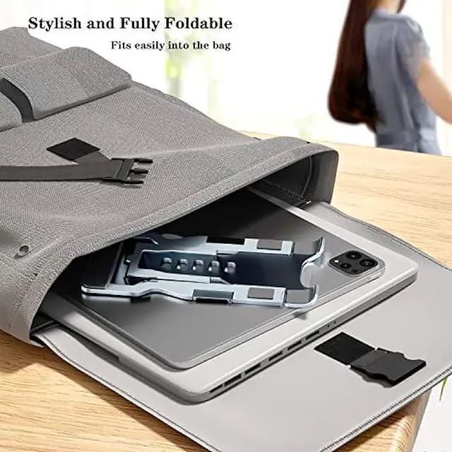 Alt view image 5 of 6 - Phone Stand for Desk, Adjustable Cell Phone Stands, Foldable Metal Phone Stands for All Smartphone