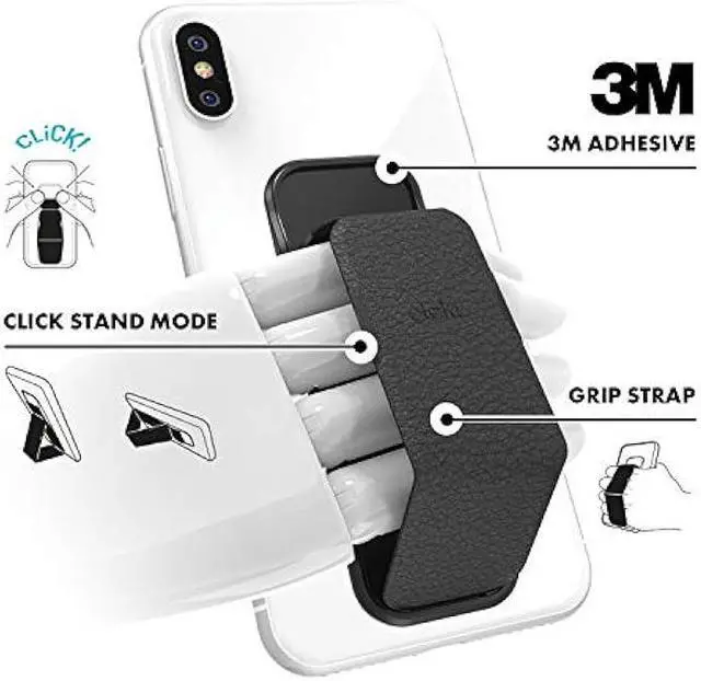 Alt view image 2 of 6 - CLCKR Cell Phone Grip and Expanding Stand, Universal Phone Grip Holder with Multiple Viewing Angles for iPhone 14/13/12, Samsung Galaxy S22 and More, Phones, Tablets, Lilac Pebbled Lines
