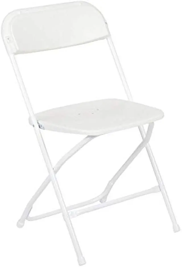 Main image of Flash Furniture Hercules Series Plastic Folding Chairs for Parties and Weddings, Stackable Commercial Event Seats with 650-lb. Static Weight Capacity, Set of 2, White