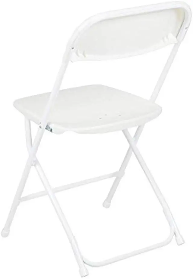 Alt view image 4 of 4 - Flash Furniture Hercules Series Plastic Folding Chairs for Parties and Weddings, Stackable Commercial Event Seats with 650-lb. Static Weight Capacity, Set of 2, White