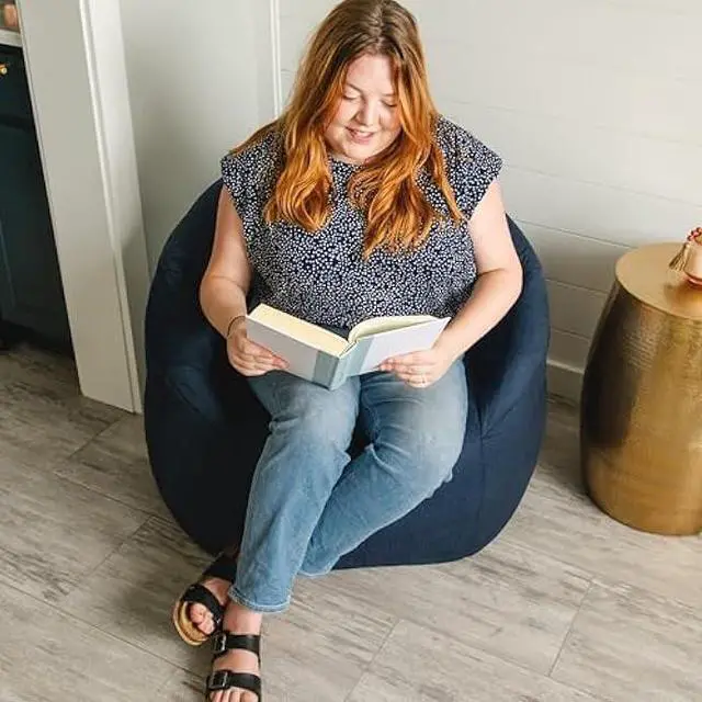 Alt view image 4 of 6 - Big Joe Milano Lenox Denim Cobalt Beanbag Chair