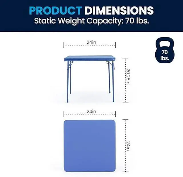 Alt view image 2 of 5 - Flash Furniture Mindy Kids 5-Piece set Folding Square Table and Chairs Set for Daycare and Classrooms, Children's Activity Table and Chairs Set, Multicolor