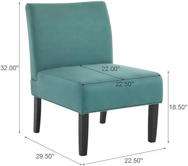 Alt view image 3 of 3 - Christopher Knight Home Kassi Fabric Accent Chair, Dark Teal 29. 50D x 22. 50W x 32. 00H